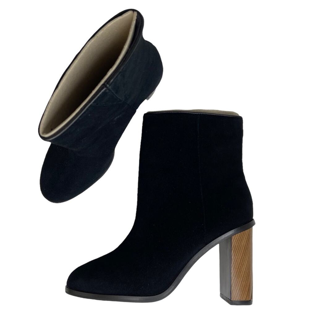 New Ted Baker Orbida Black Suede Block Heel Ankle Boots Size 35.5 - Picture 15 of 16